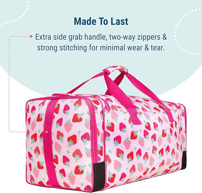 Wildkin Kids Weekender Duffel Bag – Carry-On Size for School, Travel, & Sleepovers