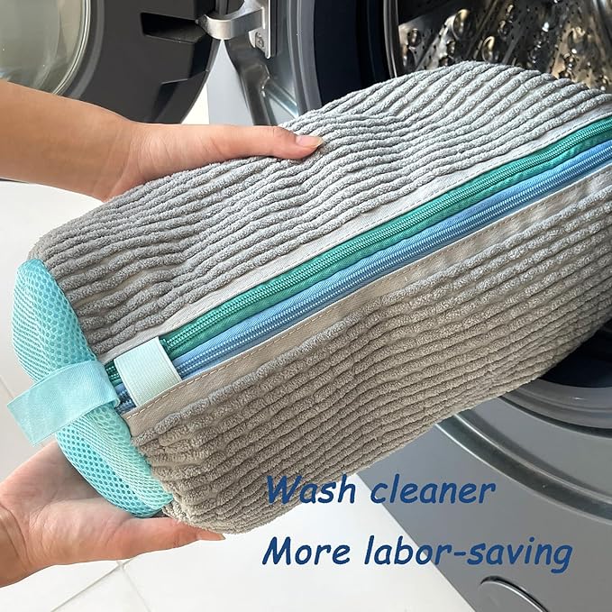 Dual Compartments Shoe Washing Machine Bag, 360° Deep Clean Laundry Bag, Reusable Shoe Bag for Washing Machine, Shoe Cleaning Bag for Sneakers Tennis Shoes Sock