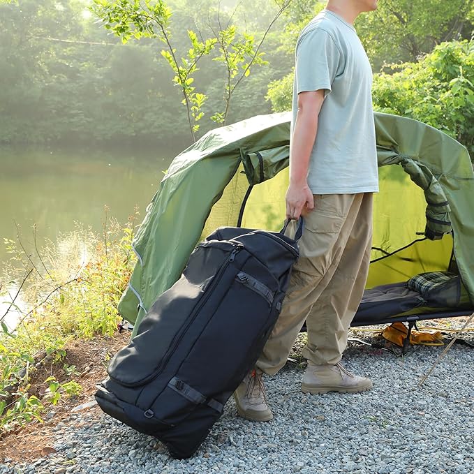 REDCAMP 85L/120L/140L Foldable Duffle Bag with Wheels, Large Travel Duffel Bag