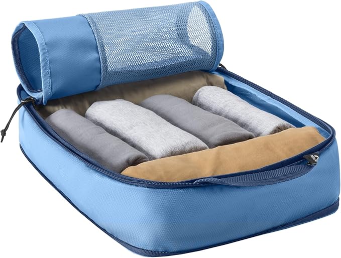 Eagle Creek Pack-It Reveal Carry-On Set - Compression Cube S (2x) & M (1x) & Clean/Dirty Cube M - Angled Zipper Stackable Carry-On Packing Tubes - Travel Essentials - Blue Dawn