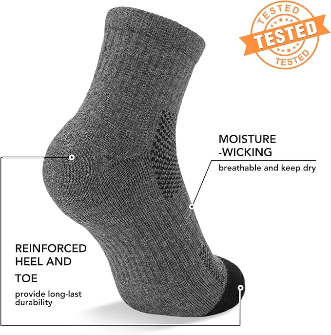 5 Pairs Copper Compression Socks for Women & Men - Ankle Plantar Fasciitis Arch Support Running Socks for Athletic