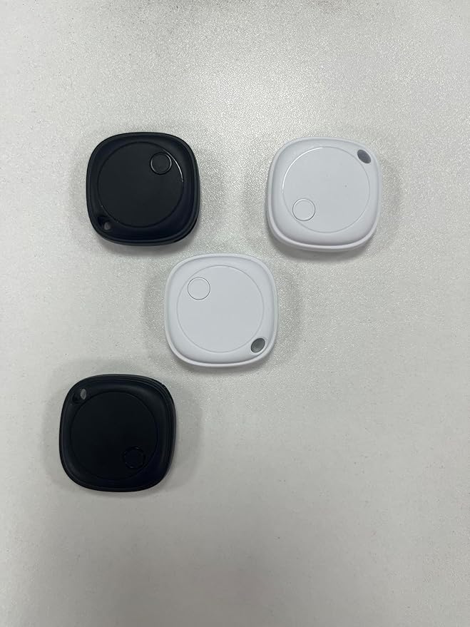 Item Finder Bluetooth, Smart Tracker Tag Compatible with Apple Find My (iOS only), Key Finder Locator for Suitcases, Luggage, 2 Black and 2 White