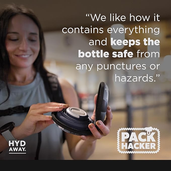 HYDAWAY Travel Case for Collapsible Bottles, Bowls & Cups - Protective Storage with Carabiner Clip - Durable, Water-Resistant, TSA-Friendly