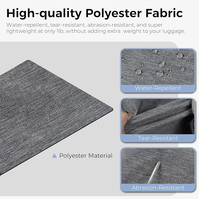 Fmeida 65L Duffle Bag with Shoes Compartment, Foldable Travel Duffel Bags for Men Women, Large Packable Travel Bag Water Repellent & Tear Resistant (Gray)