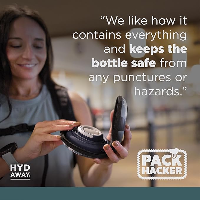 HYDAWAY Travel Case for Collapsible Bottles, Bowls & Cups - Protective Storage with Carabiner Clip - Durable, Water-Resistant, TSA-Friendly