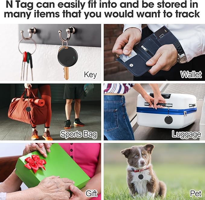 Tracker Tag for Android or iOS, Tracker Tags-4 Pack Smart Tag, Dual System Both iOS and Android Tracker Tags, Apple Find My or Google Find Hub App, Keys Finder Item Locator for Wallets, Suitcases