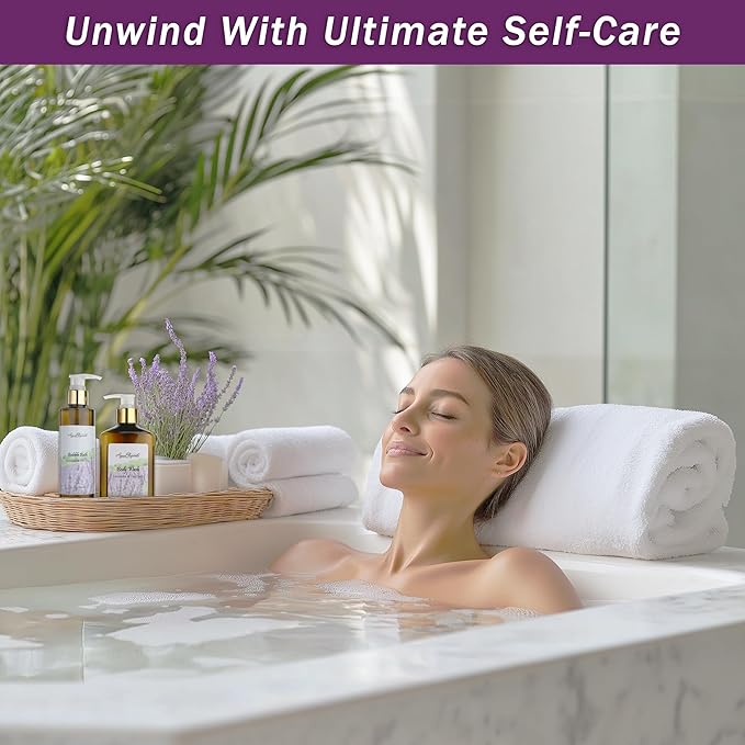 Spa Gift Baskets For Women - Luxury Bath Set With Lavender & Tea Tree Oil - Spa Kit Includes Body Wash, Bubble Bath, Lotion, Bath Salts, Body Scrub, Body Spray, Shower Puff, and Towel