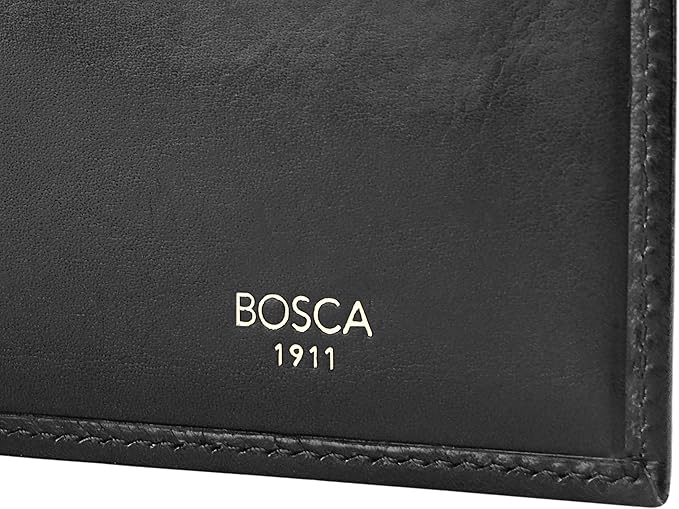 Bosca Old Leather Passport Holder For Men & Women - RFID Blocking, Travel Passport Wallet With Classic Finish, Gift Packaging Included Black