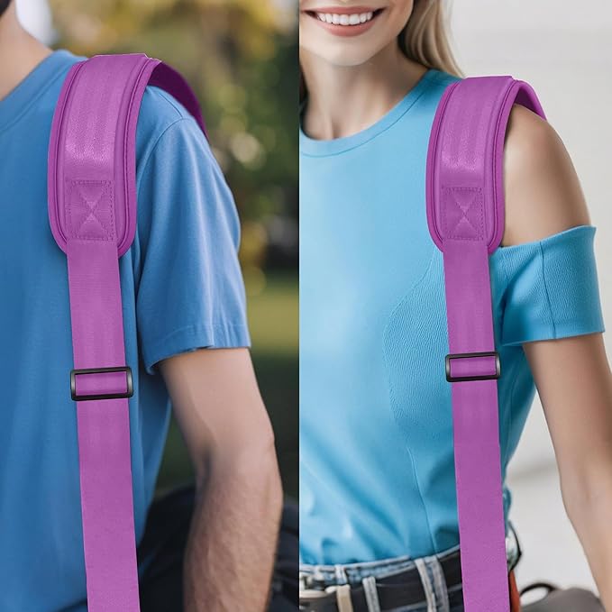 ZINZ 74" Shoulder Strap with Fixed Pad and Dual Balanced Buckles๏ผPurple