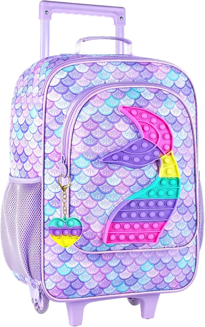 Kids Suitcase with Wheels for Girls and Boys, Rolling Carry on Luggage for Toddler Children