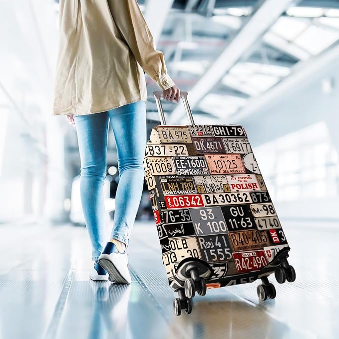 Travel Luggage Cover Suitcase Protector Fits 18-32 Inch Wheel Covers PatternedTravel Related Items Flower Luggage Protector Elastic S