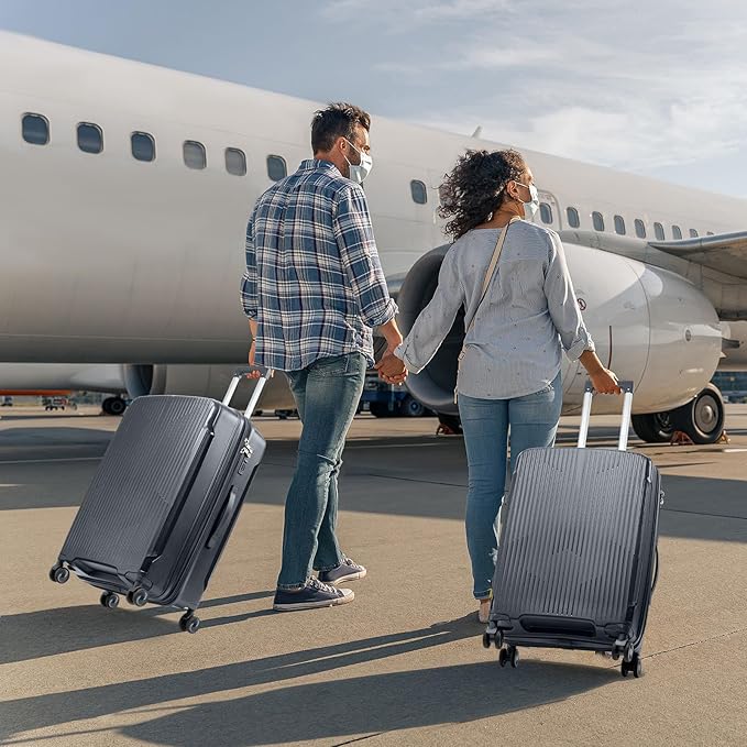 Nazhura Luggage Set, 3-Piece Hardside Suitcase Set, 20-inch Carry On, 24-inch, 28-inch Luggage