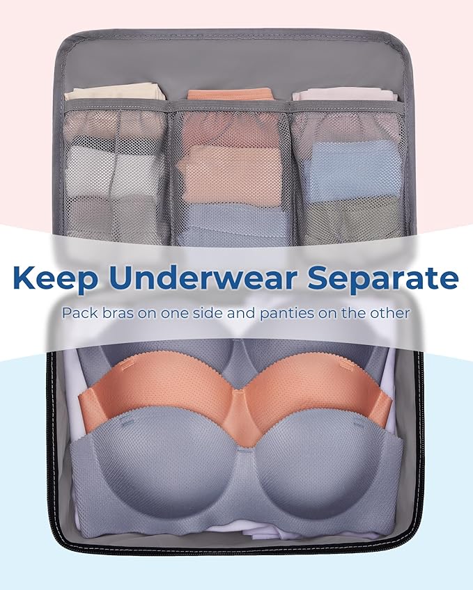 BAGSMART Compression Packing Cubes, 6 PCS Packing Cubes for Suitcases, Travel Bags Organizer for Luggage, Lightweight Packing Cube for Travel Essentials