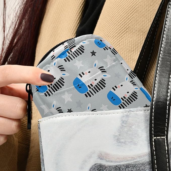 Fustylead Funny Zebras Travel Pill Organizer Bag with Zipper Small Pill Box 7 Day Pill Case for Purse Storage Weekly Vitamin Medicine Supplement