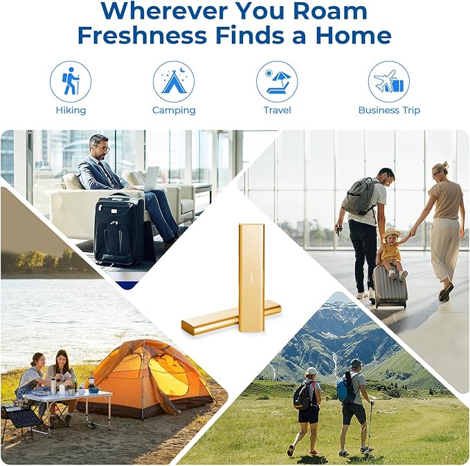 Wider Aluminum Toothbrush Travel Case, Portable Travel Toothbrush Holder, Durable Manual Toothbrush Box Container for Traveling, Bathroom, Camping, Business Trip, Gold