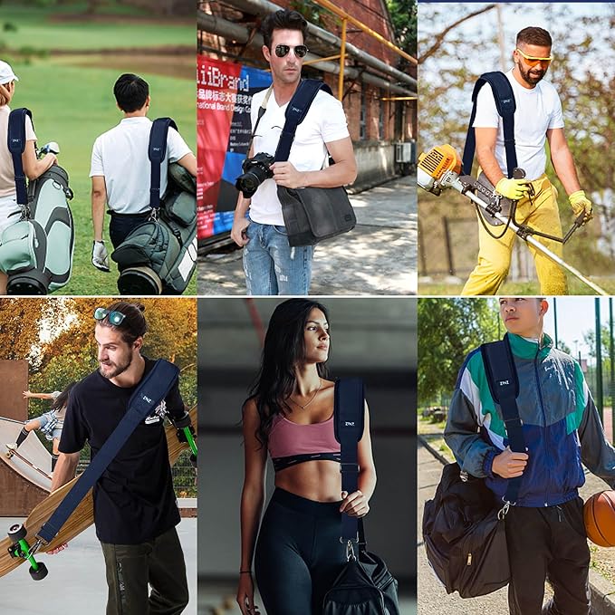 ZINZ 79.5" Universal Strap with Ultra-Thick Fixed Breathable Pad - Adjustable Heavy-Duty Shoulder Strap for Laptop, Crossbody, Luggage, Gym, Camera Bag and More - D01B01