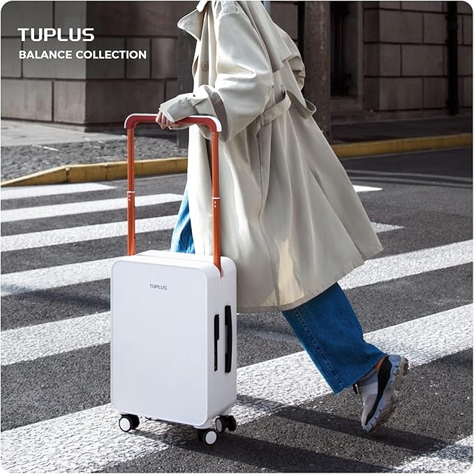 TUPLUS Suitcase ABS Hard Shell Luggage with 4 Spinner Wheels Hold Check in Travel Case, Balance Series