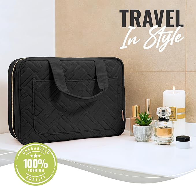 BOACAY Large Hanging Travel Toiletry Bag for Women, Makeup Bag, Bathroom & Shower Organizer Kit for Accessories, Cosmetics, Essentials