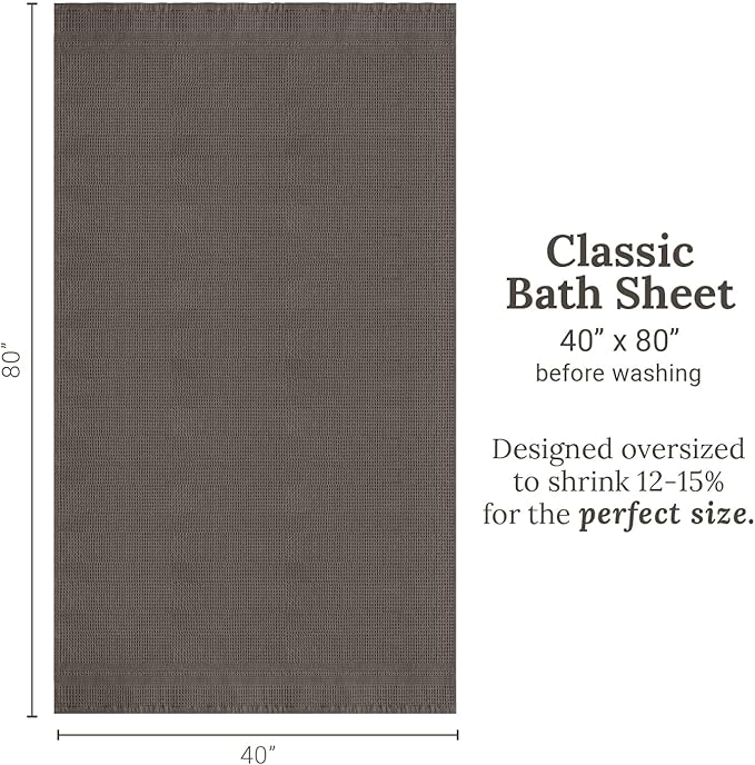 GILDEN TREE Waffle Bath Sheet Large Bath Towels Quick Dry Thin Body Towels, 40x80 Oversized Bath Towels for Adults, Classic Style (Stone)