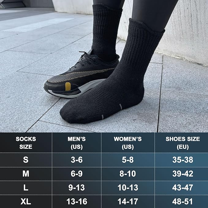 Mohair Wool Compression Running Socks 3 Pairs Anti-Blister Crew Socks Moisture Wicking Target Cushion Athletic Hiking Socks