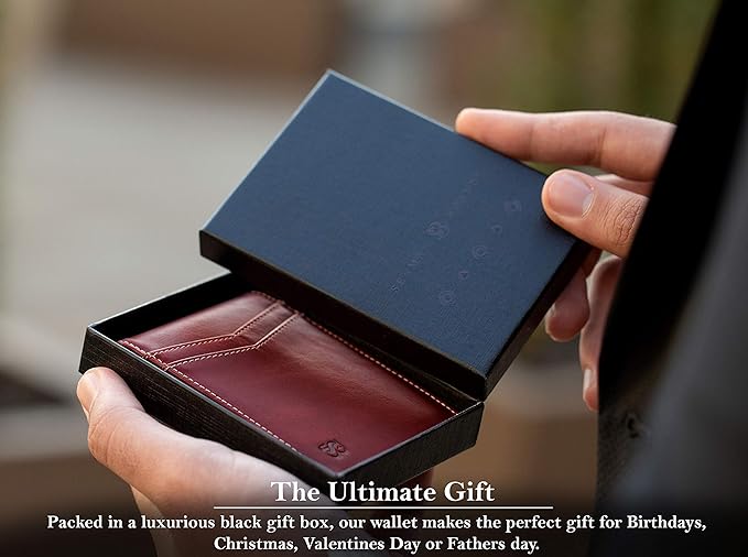 SERMAN BRANDS Money Clip Wallet - Mens Wallets slim Front Pocket RFID Blocking Card Holder Minimalist Mini Bifold