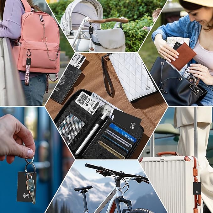 Android Wallet Tracker Card Rechargeable Air Tags-2 Pack, Works with Google Find Hub App (Only Android), Wireless Charge, IP68 Waterproof, for Keys. Luggage, Suitcase, Backpack