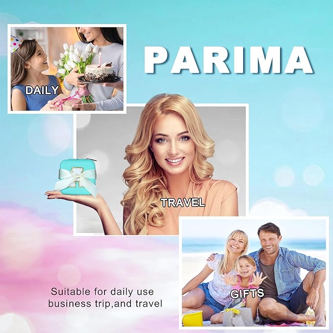 Parima Initial Jewelry Box for Women Girls, Blue Jewelry Travel Case | Chenille Letter Patches Jewelry Box | Multifunctional Personalized Travel Jewelry Case | Birthday Gifts - Letter D, Blue