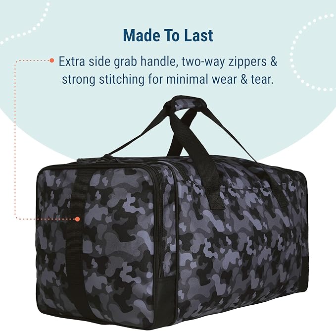 Wildkin Kids Weekender Duffel Bag – Carry-On Size for School, Travel, & Sleepovers