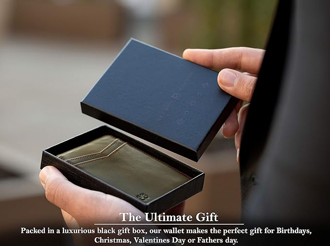 SERMAN BRANDS Money Clip Wallet - Mens Wallets slim Front Pocket RFID Blocking Card Holder Minimalist Mini Bifold