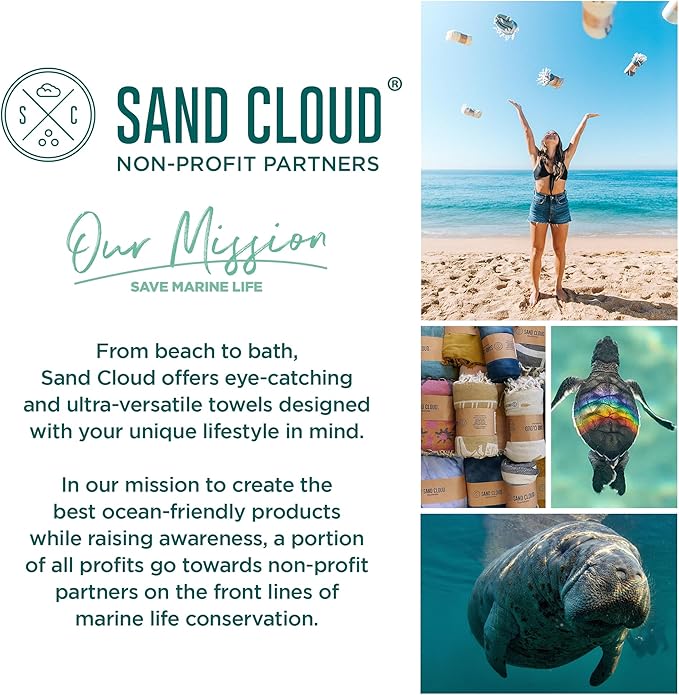 Sand Cloud Large Turkish Beach Towel - Sand Free - 100% Organic Turkish Cotton Yarn - Quick Dry Towel for Beach, Picnic Blanket or Throw - As Seen on Shark Tank - Boho Honey XL