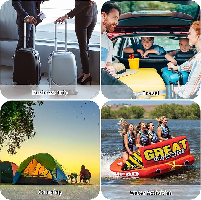 Reusable Vacuum Bags for Travel,Professional Waterproof IPX8 Vacuum Compression Bag for Suitcases Backpack,Space Saver Bags Packing Organizers for Clothing Packing(NO PUMP)