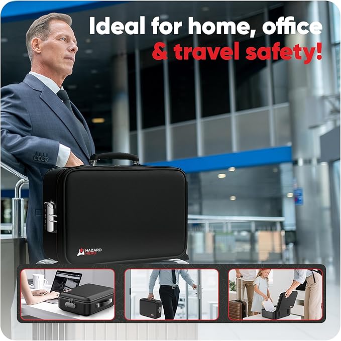 Fireproof Document Bag, 12 Multi Layer Important Document Organizer, Fireproof Bag Safe Storage Portable File Organizer with Lock, Waterproof Safe Organizer for Legal Files, Laptop, and More