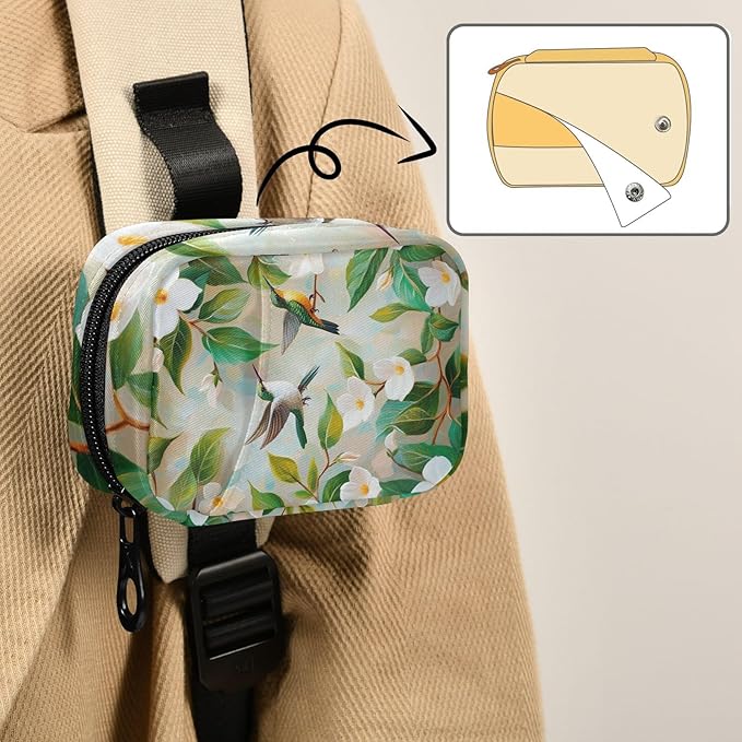 Pill Organizer Box Case Weekly Travel Pill Container Cute Pill Holder 7Day Vitamin Organizer Pill Dispenser Sorter Planner Storage Small Compact Jasmine Flowers Green Leaves and Hummingbird25