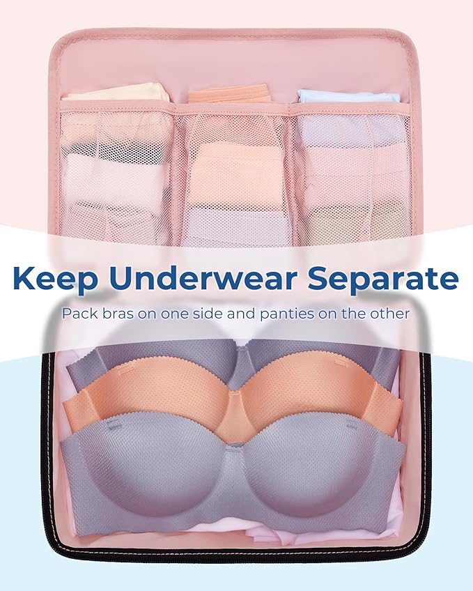 BAGSMART Compression Packing Cubes, 6 PCS Packing Cubes for Suitcases, Travel Bags Organizer for Luggage, Lightweight Packing Cube for Travel Essentials