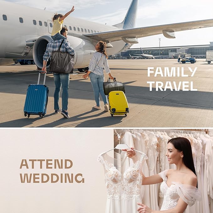 Travel Garment Bag with Zipper Pocket, Suit Bag for Suits, Dresses, Coats