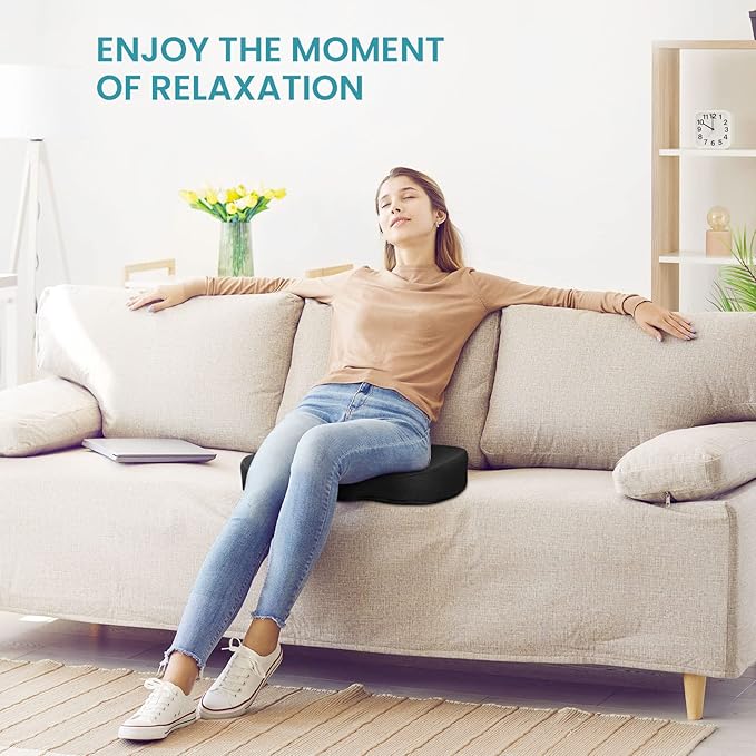 Office Chair Seat Cushion, Cooling Gel Enhanced Memory Foam Cushion for Long Sitting - Back, Sciatica, Coccyx, Tailbone Pain Relief Pillow - for Office, Gaming, Car, Wheelchair - Black, X-Large