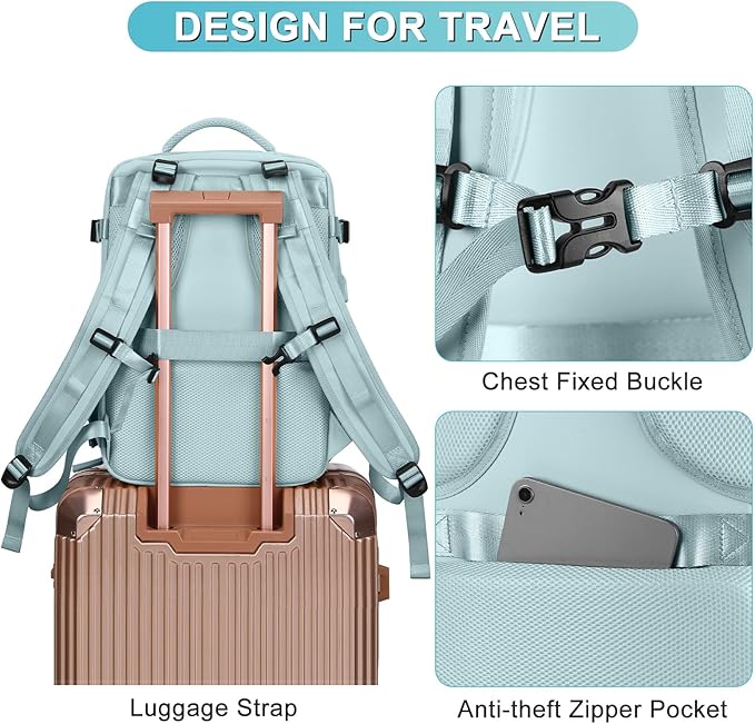 Personal Item Travel Backpack For Women Men Airline Approved Carry On Backpack Flight Approved Waterproof Sports Luggage Backpack Casual Daypack Small Hiking Backpack