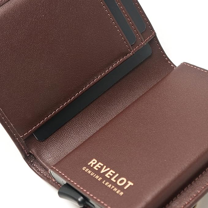 Revelot Cardholder Wallet/Genuine Leather with RFID Blocking / W1 (Coffee Nappa)
