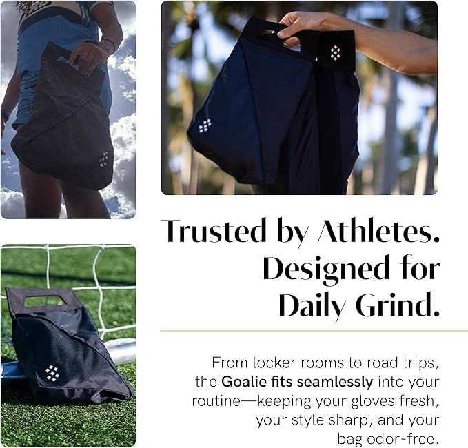 Salt Glove Bag Smell-Proof Durable Odor Containing Bag for Gloves - Large - Water-Resistant and Easy to Clean Smell Proof Bag - Black