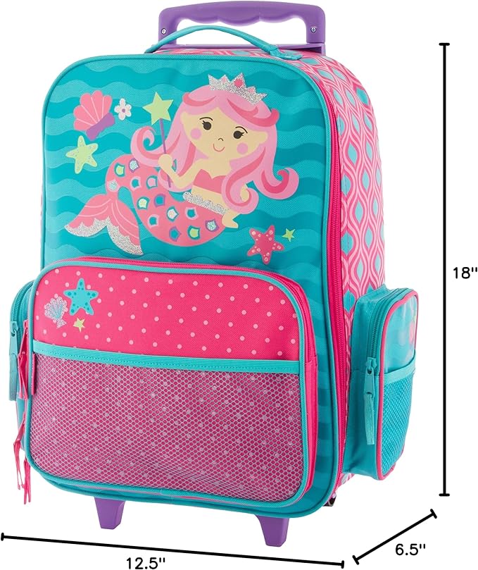 Stephen Joseph Kids Classic Rolling Luggage, Kids Luggage, Toddler Rolling Travel Carry On, Kids Suitcase with wheels,