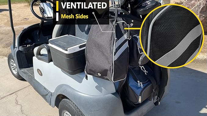 CaddyDaddy Golf Modern Golf Shoe Bag, Black/Grey