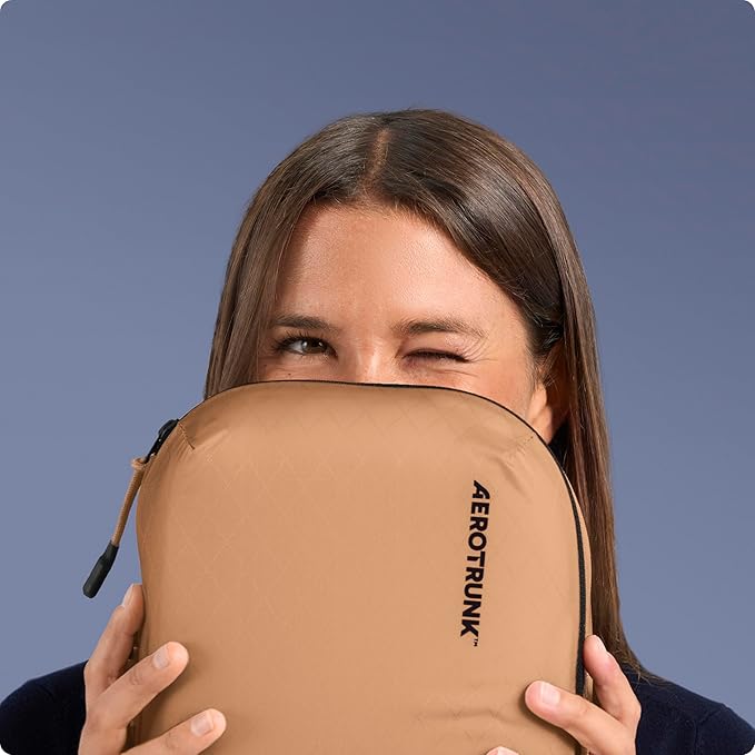 Aerotrunk Ultralight Compression Packing Cubes - Lightweight Travel Organizers for Suitcases and Luggage (6-Pack, Mocha)