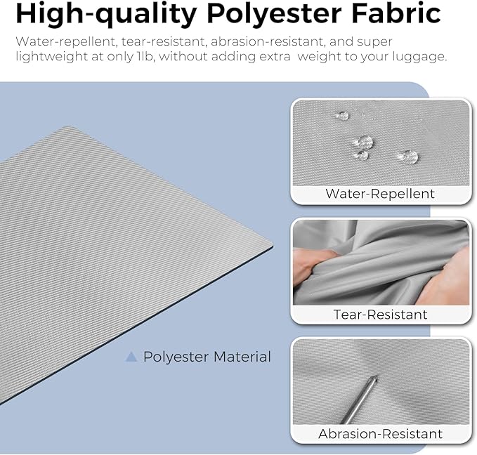 Fmeida 65L Duffle Bag with Shoes Compartment, Foldable Travel Duffel Bags for Men Women, Large Packable Travel Bag Water Repellent & Tear Resistant (Light Gray)