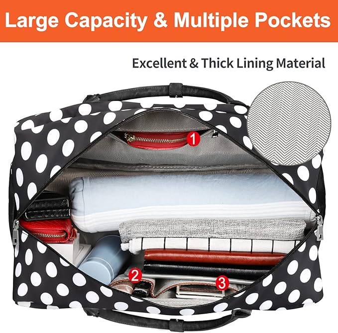 IBFUN Duffel Bag, 21'' Weekender Travel Bag with Shoe Compartment, Waterproof, Overnight Duffel Bag for Women, 3PCS