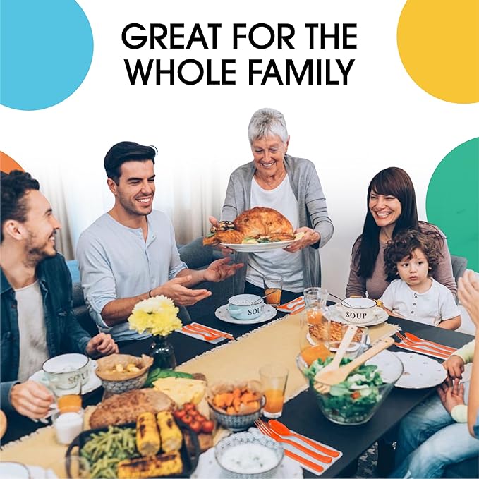 Party Solids Orange Plastic Silverware Heavy Duty 150 Pieces Orange Disposable Silverware Heavy Duty, Utensil Sets, 50 Of Each Forks, Knives & Spoons Disposable Cutlery Set For Party Supplies