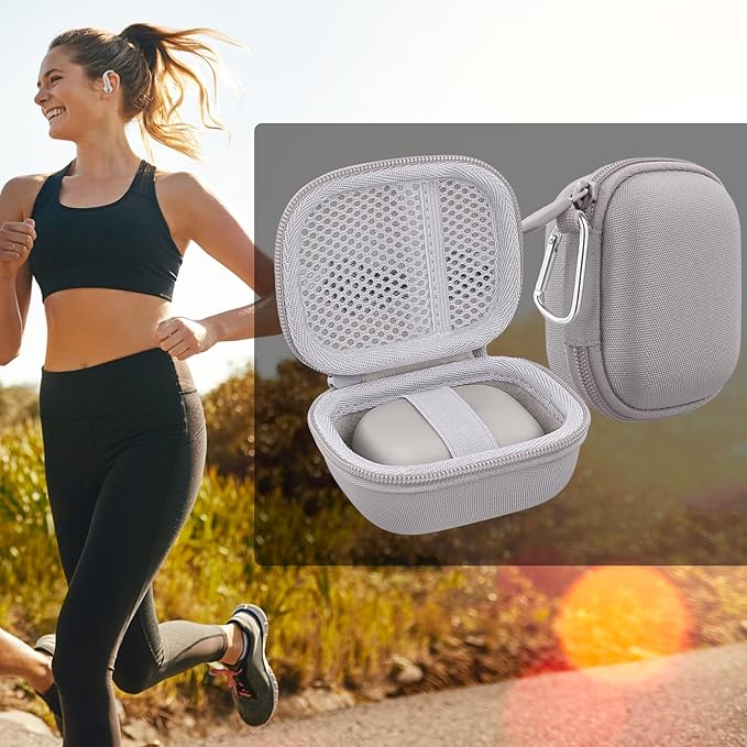 co2CREA Hard Case for Beats Powerbeats Pro 2 with Carabiner Clip, Shockproof Earbuds Storage Box – Protective Travel Cover for Powerbeats Pro 2 Wireless Bluetooth Earbuds (Quick Sand Case)