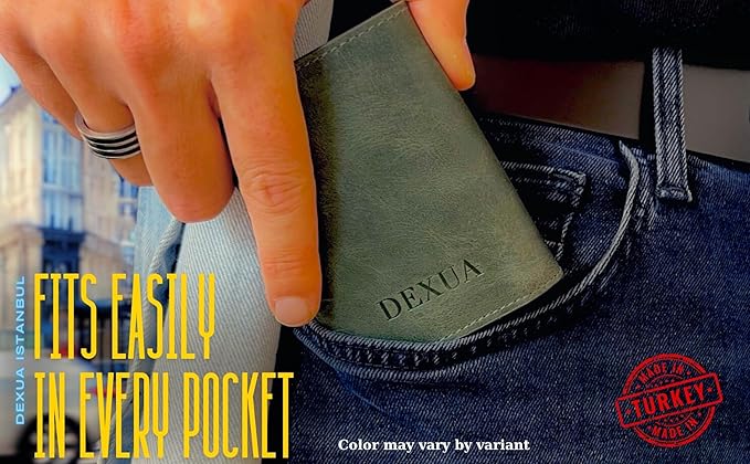 Mens Wallet, Premium Leather Slim Wallet, RFID Blocking Pop-Up Card Holder, Extra Credit Card Slots, Cash Slot, Magnetic Closure, Christmas Gift Ready Gift Box Included