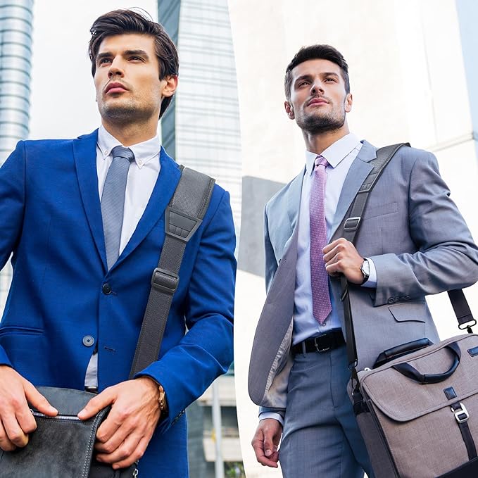 60" Universal Shoulder Strap, 3D Sponge Thick Padded Bag Strap with Double Adjustable Buckles and Metal Hooks, Ideal for Briefcases, Crossbody Bags, Luggage (Storage Bag + Reflective Tape)