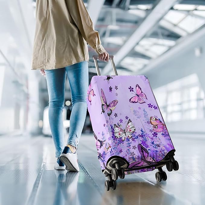 Travel Luggage Cover Suitcase Protector Fits 18-32 Inch Wheel Covers PatternedTravel Related Items Flower Luggage Protector Elastic XL