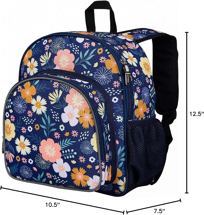 Wildkin 12-inch Kids Backpack – Padded, Adjustable, Ideal for Daycare & Travel - Wildflower Bloom